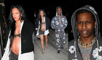 Rihanna w staniku i z OGROMNYM brzuchem na wierzchu zmierza na kolację z ASAPem Rockym (ZDJĘCIA)