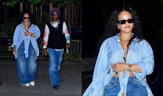 Wyluzowani Rihanna i ASAP Rocky w niezobowiązujących stylizacjach spacerują po parku o 4 NAD RANEM (ZDJĘCIA)
