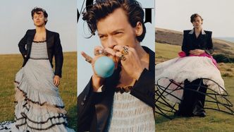 Harry Styles pierwszym mężczyzną W HISTORII z własną okładką amerykańskiego "Vogue'a"! (ZDJĘCIA)