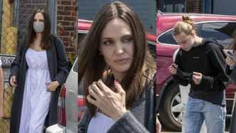 Angelina Jolie z wyrośniętymi Shiloh i Paxem odwiedza studio nowojorskiego artysty (ZDJĘCIA)