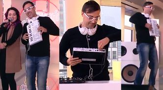 DJ Adamus "gra" na niepodłączonym sprzęcie w "Dzień Dobry TVN"...