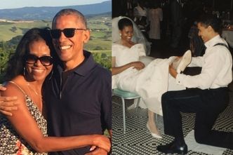 Michelle Obama pokazała niepublikowane wcześniej zdjęcie ze ślubu. "Nie wyobrażam sobie tej szalonej jazdy z nikim innym"