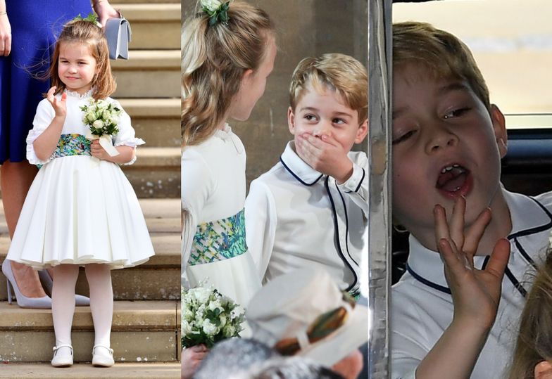 Dostojna księżniczka Charlotte i rozbrykany książę George na weselu księżniczki Eugenii