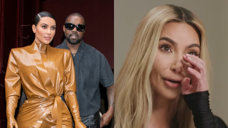 Kim Kardashian se echó a llorar durante la entrevista.  Se trataba de criar hijos con Kanye West.  «Esto es muy difícil.»