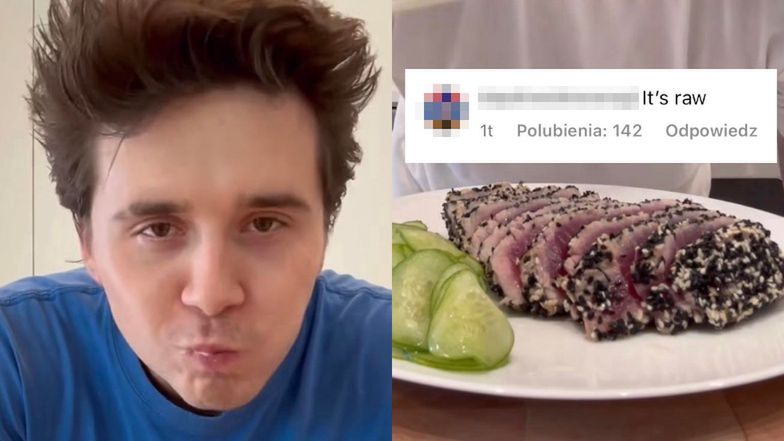 Brooklyn Beckham presents a recipe for raw tuna.  Internet users beg him to stop cooking: “THIS IS RAW”