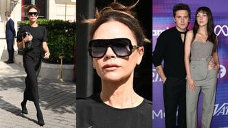 Szykowna Victoria Beckham opuszcza hotel przed debiutem na paryskim Fashion Weeku. Brooklyn Beckham i Nicola Peltz pojawią się na pokazie? (ZDJĘCIA)