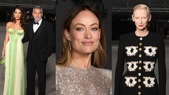 Zatrzęsienie gwiazd na Academy Museum Gala 2022: Amal i George Clooneyowie, Tilda Swinton, Olivia Wilde w PRZEZROCZYSTEJ sukience... (ZDJĘCIA)