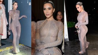 BŁYSZCZĄCA Kim Kardashian prezentuje boskie kształty na pokazie FENDI w wysadzanej diamentami sukni (ZDJĘCIA)