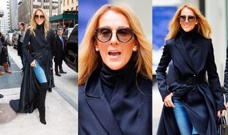 Celine Dion w płaszczu z trenem zadaje szyku na nowojorskiej ulicy. Piękna? (ZDJĘCIA)
