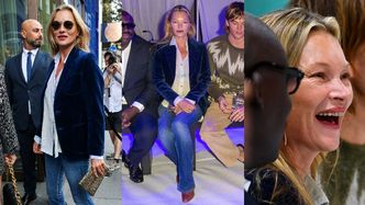 Naturalna Kate Moss w zwyczajnej stylizacji wspiera córkę na pokazie w Londynie. Wciąż ma w sobie "to coś"? (ZDJĘCIA)