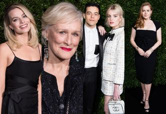 Eleganckie gwiazdy pozują na "liściastej ściance" imprezy Chanel przed galą BAFTA 2019 (ZDJĘCIA)