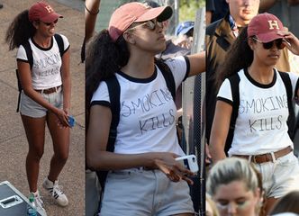 Córka Baracka Obamy w koszulce z napisem: "PALENIE ZABIJA" (ZDJĘCIA)