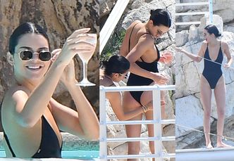 Kendall Jenner raczy się drinkiem i słońcem w basenie w Cannes (ZDJĘCIA)