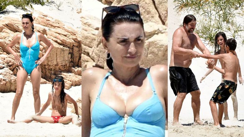 Zakochani Penelope Cruz i Javier Bardem korzystają z wakacji we Włoszech, pluskając się z pociechami w lazurowej wodzie (ZDJĘCIA)