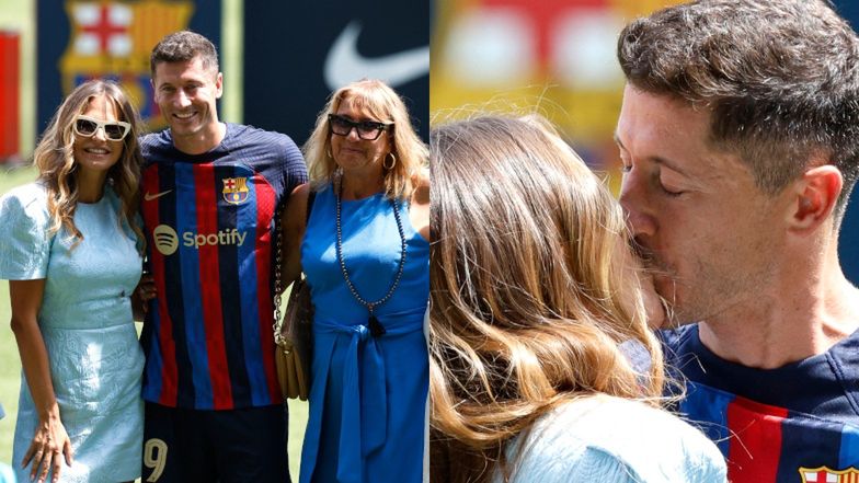 Rodzina wspiera Roberta Lewandowskiego na Camp Nou. Stylizację Ani za 12 tysięcy zaatakowała CYKADA... (ZDJĘCIA)