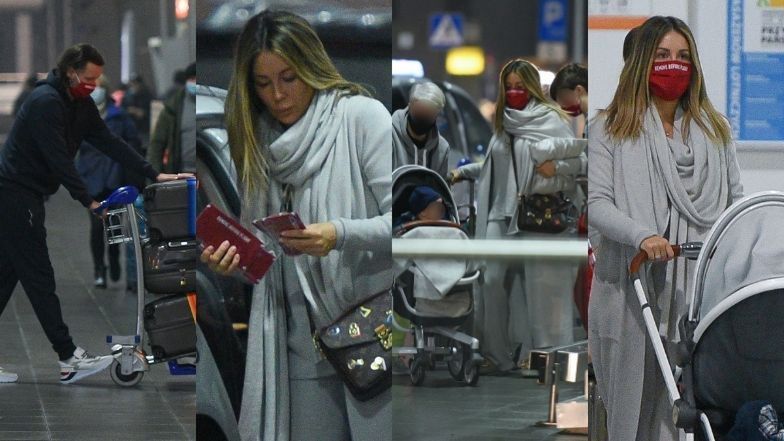 Obładowani bagażami Małgorzata Rozenek i Radosław Majdan meldują się na lotnisku o 5 nad ranem