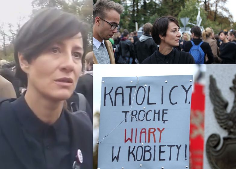 Maja Ostaszewska na Czarnym Proteście: "Protestuję przeciwko barbarzyńskiej ustawie" 