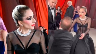 Oscary 2023. Lady Gaga RATUJE fotoreportera na szampańskim dywanie! Doszło do wypadku (WIDEO)