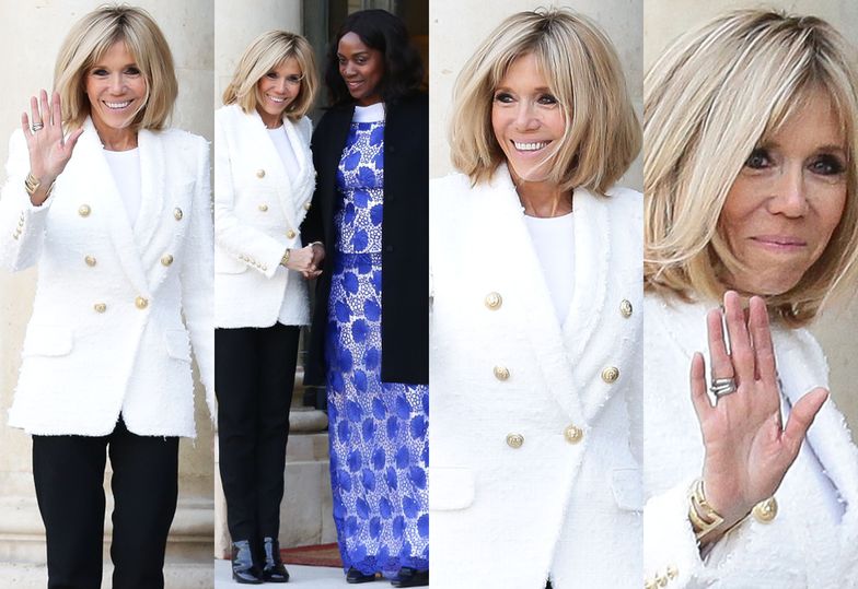 Brigitte Macron na spotkaniu z Clar Weah