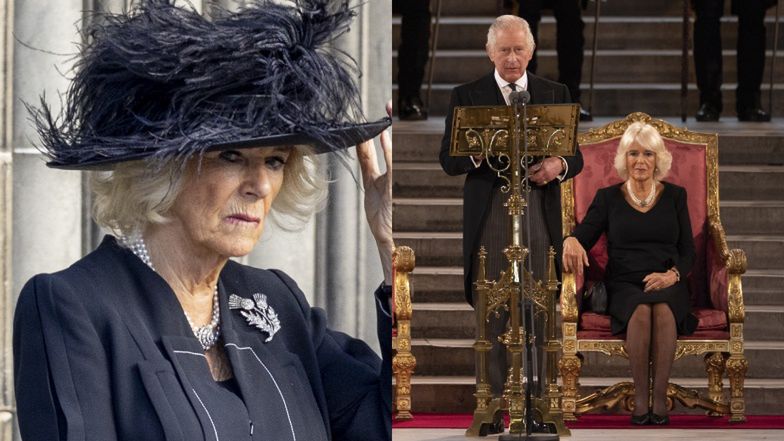 Król Karol III przemawiał do parlamentu, a Camilla... oglądała PAZNOKCIE. Internauci: "Wygląda, jakby chciała stamtąd UCIEC"