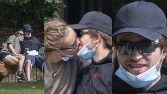 Ozdrowieniec Robert Pattinson z maseczką pod brodą całuje się namiętnie z dziewczyną (ZDJĘCIA)
