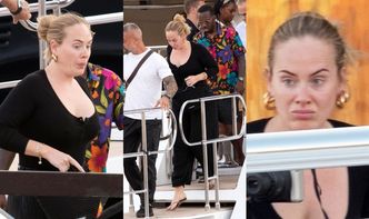 Adele w niezobowiązującej stylizacji i BEZ MAKIJAŻU opuszcza luksusowy jacht na Sardynii w towarzystwie ukochanego (ZDJĘCIA)