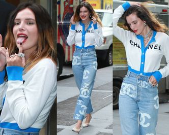 Potargana Bella Thorne chwali się sweterkiem i dżinsami od Chanel