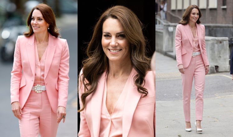 Kate Middleton z idealnie ułożonymi włosami zachwyca w różowym garniturze za ponad 10 tysięcy (ZDJĘCIA)
