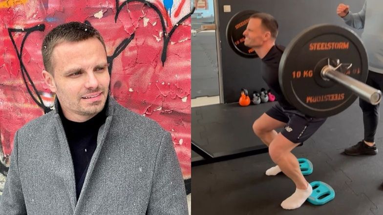 Marcin Hakiel haruje z synem na siłowni, prezentując imponującą muskulaturę (WIDEO)
