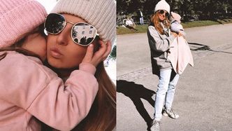 Jesienna Anna Lewandowska w czapce spaceruje z córkami po Monachium (ZDJĘCIA)