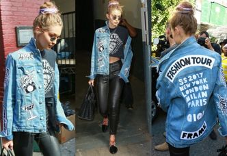 #TRENDY: Rockowa Gigi Hadid w dżinsowej kurtce z naszywkami