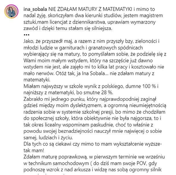 Córka Małgorzaty Pieńkowskiej nie zdała matury: "Czułam się fatalnie"