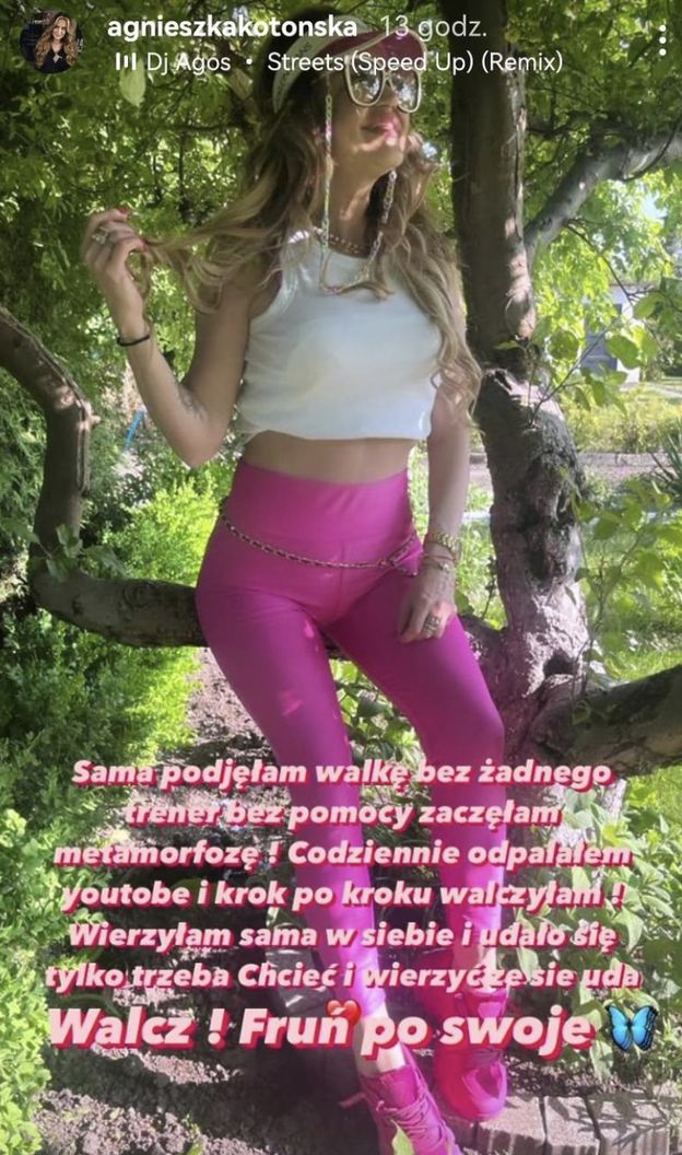 Metamorfoza Agnieszki Kotońskiej z "Gogglebox. Przed telewizorem": schudła tak bardzo, że TONIE w legginsach (FOTO)