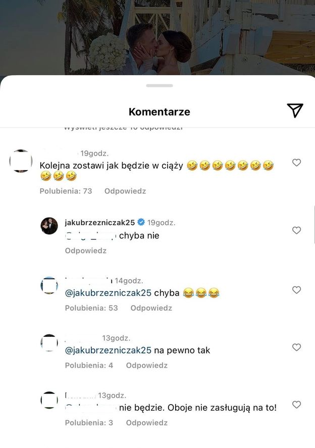 Internauta o Jakubie Rzeźniczaku: "Kolejną zostawi, jak będzie w ciąży". Szybko zareagował (FOTO)