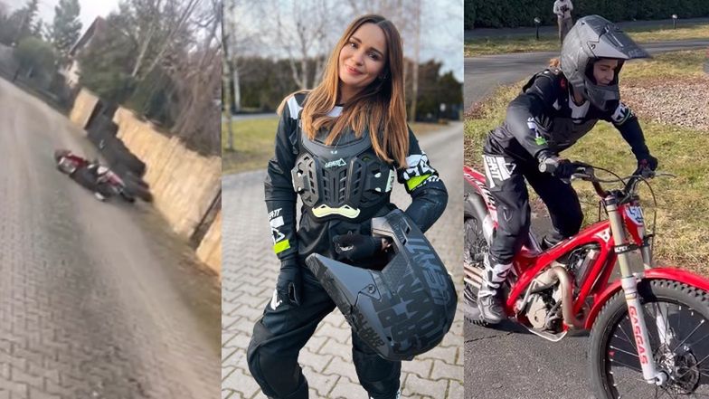 Ewelina Lisowska MIAŁA WYPADEK na motocyklu! Wszystko zarejestrowały kamery (WIDEO)