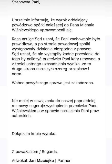 Agatą Buczkowska twierdzi, że wygrała proces. Była wokalistka "Ich Troje" komentuje: "W końcu czuję się wolna"