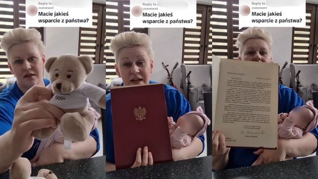 Urodziła PIĘCIORACZKI. Pokazała, co dostała od rządu: pampersy, misie w koszulkach 500+, magnes...