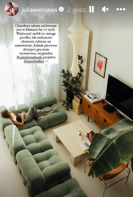 Dumna Julia Wieniawa prezentuje salon po remoncie. Ma kanapę za 90 TYSIĘCY ZŁOTYCH. Ładna? (FOTO)