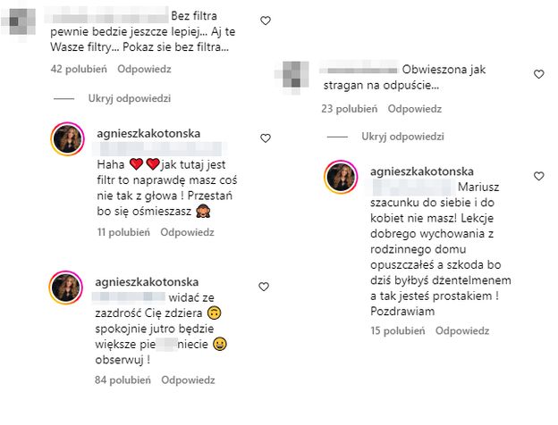 Agnieszka Kotońska z "Gogglebox" gasi hejterów pod nagraniem w bikini: "Jesteś PROSTAKIEM! Przestań, bo się OŚMIESZASZ"