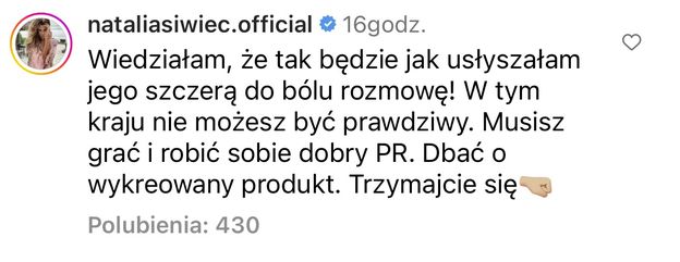 Agnieszka Włodarczyk broni Roberta Karasia w instagramowym wpisie. Tak zareagowała Natalia Siwiec (FOTO)