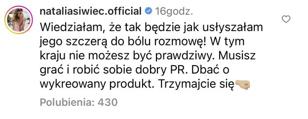 Agnieszka Włodarczyk broni Roberta Karasia w instagramowym wpisie. Tak zareagowała Natalia Siwiec (FOTO)