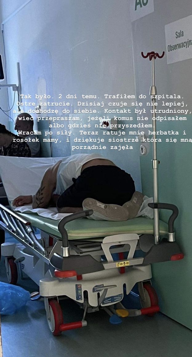 Partner Qczaja trafił do szpitala! Mówi, co się wydarzyło. "Przepraszam, jeśli komuś nie odpisałem" (FOTO)