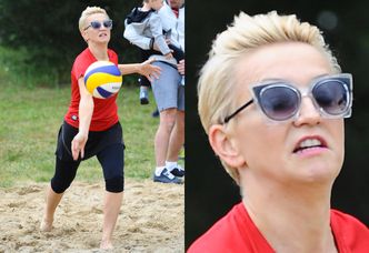Agnieszka Hyży, Odeta Moro i Magda Steczkowska próbują grać w siatkówkę... (ZDJĘCIA)