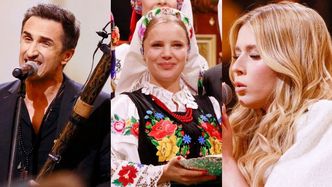 Joanna Kulig w łowickim stroju, złotowłosa Roksana Węgiel i cała na biało Cleo kolędują na koncercie Polsatu (ZDJĘCIA)