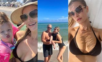 Joanna Krupa w skąpym bikini relacjonuje wypad z mężem i 3-letnią Ashą do Miami: "Idealny dzień na plaży" (ZDJĘCIA)