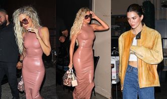 Khloe Kardashian chwali się efektami katorżniczych ćwiczeń w obcisłej, lateksowej sukience (ZDJĘCIA)