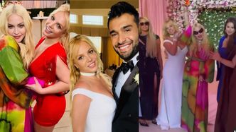 Donatella Versace i Madonna relacjonują ślub Britney Spears: wspólne śpiewanie "Vogue" i pocałunek królowej popu z panną młodą (FOTO)