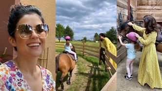 Katarzyna Cichopek "zaszczepia córci" miłość do koni: "Dawniej ja galopowałam po mazurskich terenach" (ZDJĘCIA)