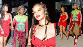 Rihanna w czerwonej mini od Magdy Butrym szaleje na Barbadosie z ASAP Rockym (ZDJĘCIA)