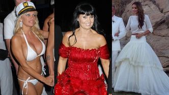 Te gwiazdy postawiły na NIECODZIENNE stylizacje ślubne: Iwona Pavlović w czerwieni, skromna Sara Boruc i roznegliżowana Pamela Anderson (ZDJĘCIA)